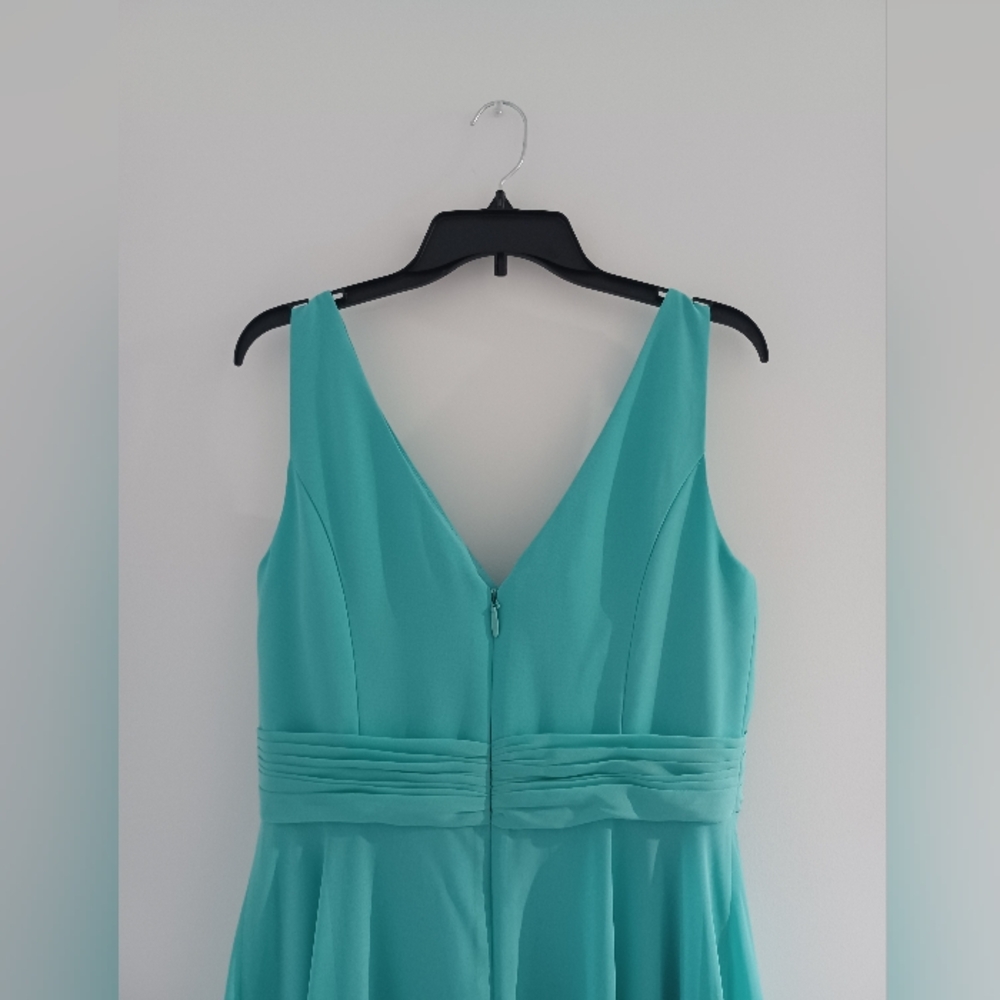 A-Line V-Neck Floor-Length Chiffon Bridesmaid Dress - Picture 7 of 7